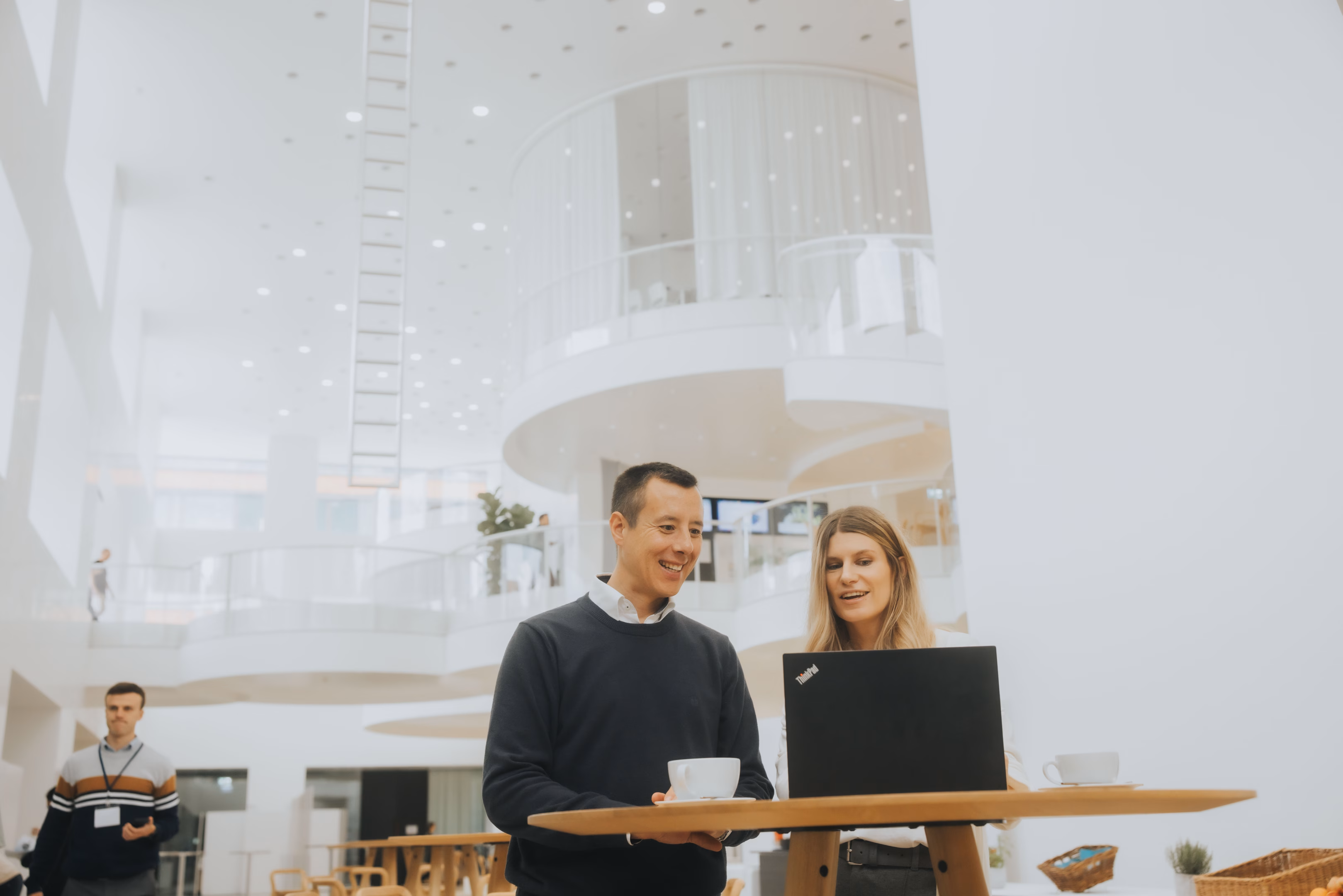 A small team working together in a modern space