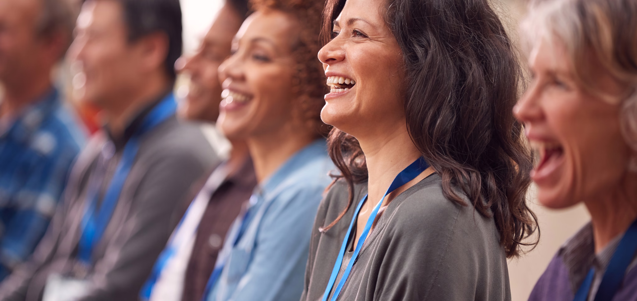 An audience listening during a conference session